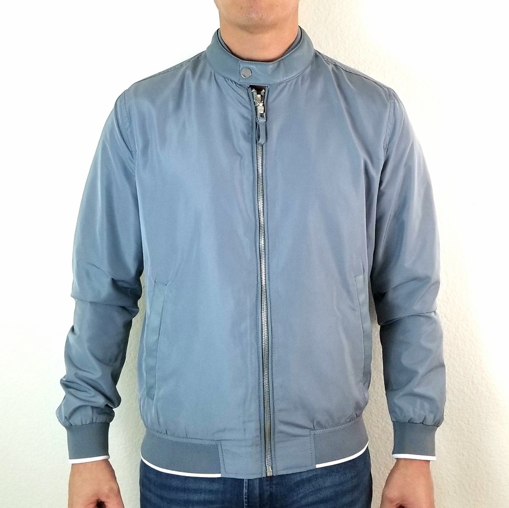 Zara Man Shark Skin Faux Leather Biker Jacket